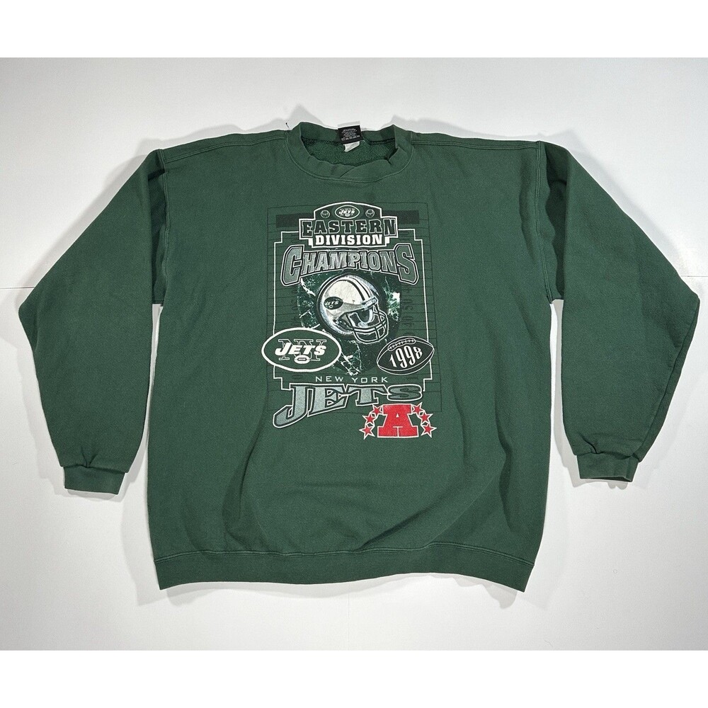 Vintage Starter NFL New York Jets 1998 Crewneck Sweatshirt Green X-Large USA 90s